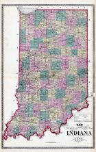 Indiana Sectional and Township Map, Kosciusko County 1879